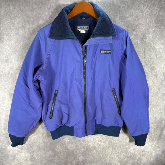 Vintage Lands End Jacket Womens Medium The Squall Fleece‎ Lined Full Zip Purple - Picture 1 of 5